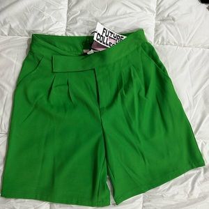 Green Relaxed Trouser Shorts